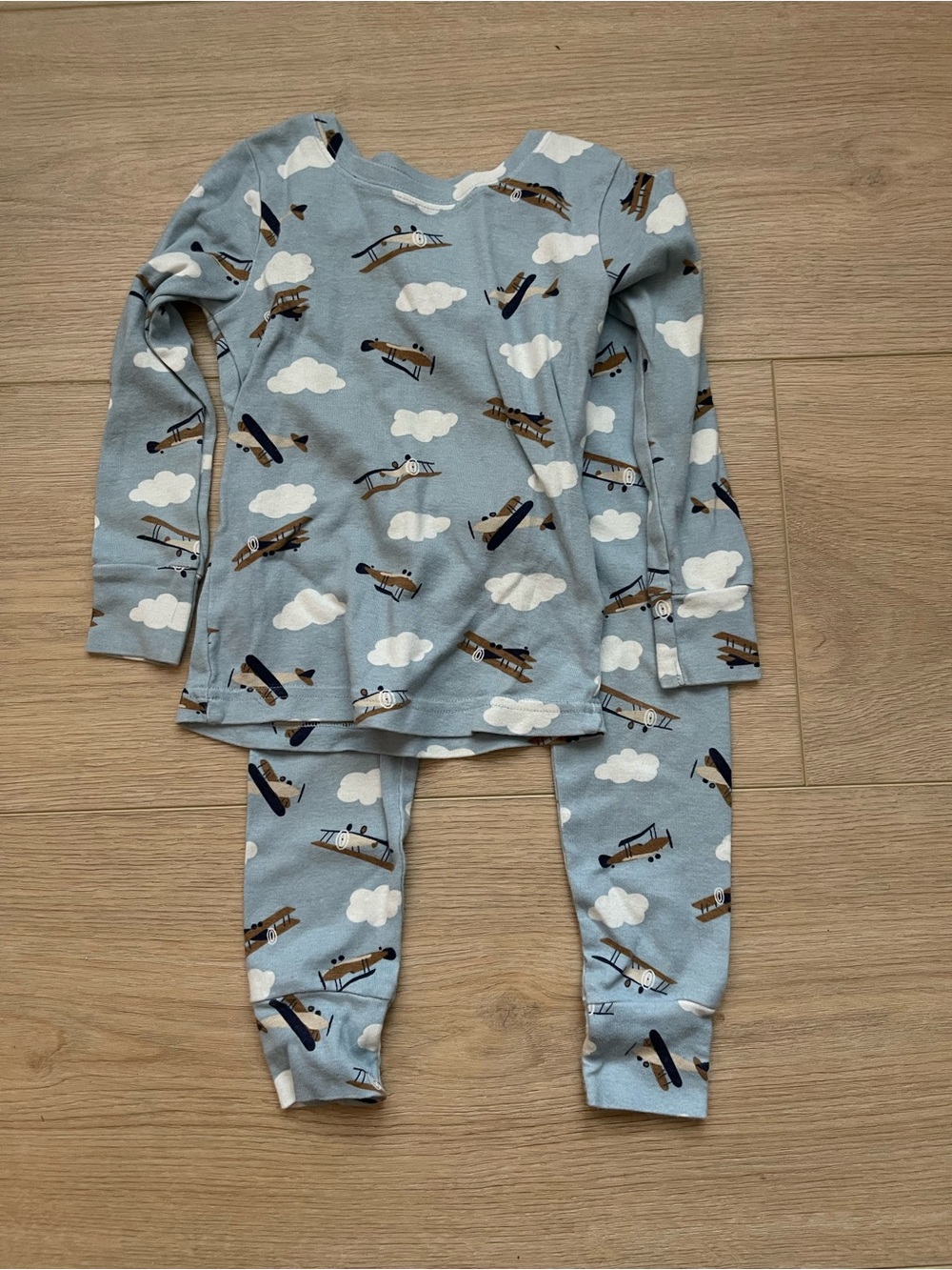 Old Navy Blue Airplane Print Kids Pajama Set